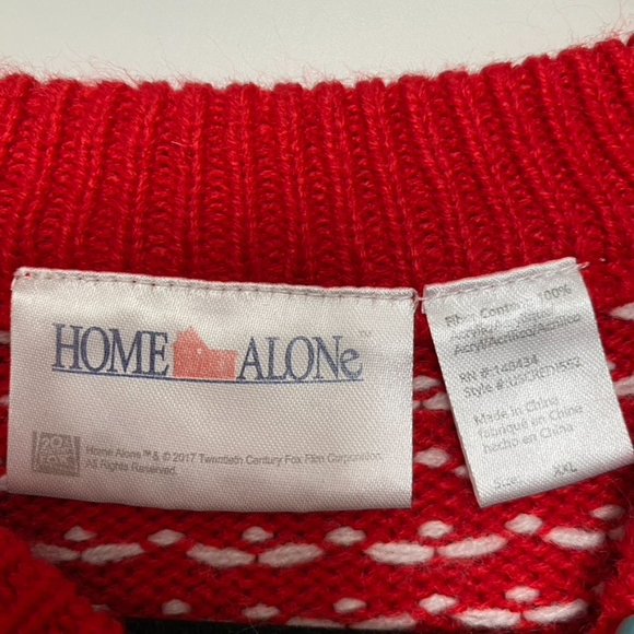 Home Alone Merry Christmas Ya Filthy Animal Crewneck Sweater Red White XXL - Picture 5 of 9